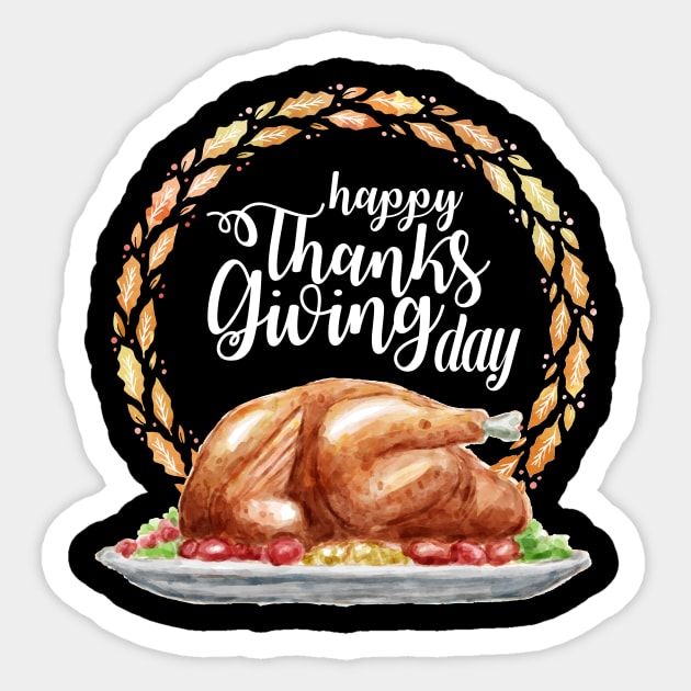 Thanksgiving TShirt Happy Thanksgiving Holiday Sticker by Walkowiakvandersteen